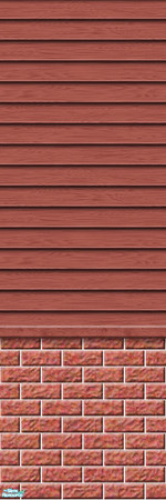 Sims 2 — Studio K Subtle Wood & Light Brick - Burnt Coral by StudioKhagerks — 