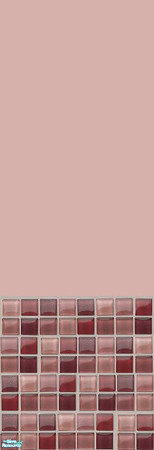 Sims 2 — Listello Rose by ldhummingbird — Rose half-tiled wall to match the Listello floor.