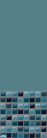 Sims 2 — Listello Navy by ldhummingbird — Blue half-tiled wall to match the Listello floor.
