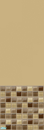 Sims 2 — Listello Mink by ldhummingbird — A lighter brown half-tiled wall to match the Listello floor.