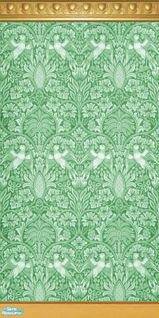 Sims 2 — Bird on the Vine Jade by SimonettaC — One of my favourite William Morris designs. Created in vibrant jewel