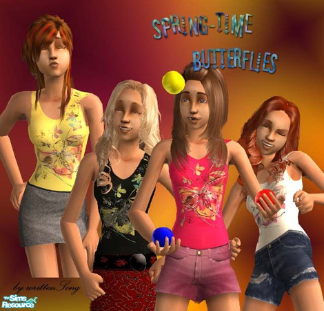Sims 2 — Teen-Top Butterfly by writtenSong — Well... yes! Spring finally arrived. That\'s because I designed these nice