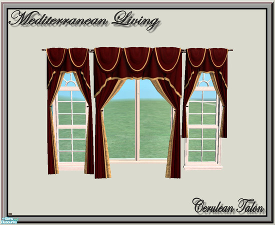 Sims 2 — Mediterranean Living Room - Curtains by Cerulean Talon — Dreaming of exotic places, or maybe you already live