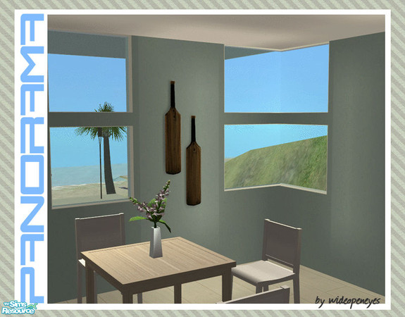 Sims 2 — Panorama - Top/Middle Single Left Corner by wideopeneyes — This set will create middle and top rows of windows.