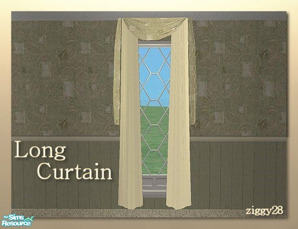 Sims 2 — Ibiza Bedroom \'Sage\' RC- Long Curtain by ziggy28 — Long curtain