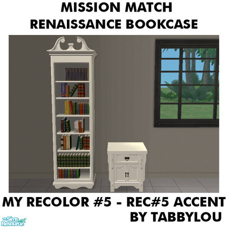 Sims 2 — TL - MM Renaissance Bookcase Recolor05AllWd by TabbyLou — My Recolor #5 Wood with Rec#5 Ornate Accents Recolor
