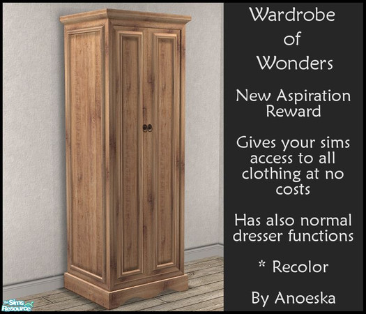 Sims 2 — Wardrobe of Wonders - recolor 6 by AnoeskaB — Aspiration Reward - Will give your sim unlimmited and completely