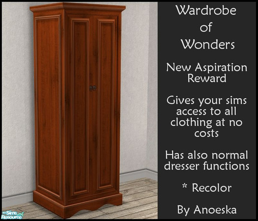 Sims 2 — Wardrobe of Wonders - recolor 2 by AnoeskaB — Aspiration Reward - Will give your sim unlimmited and completely