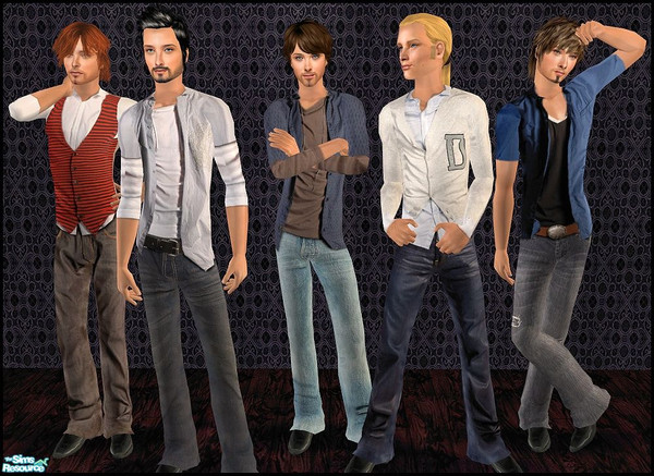 Sims 2 — Stylish for men by cippa1982 — 5 everyday outfits for male adult sims. Don\'t forget to download the required