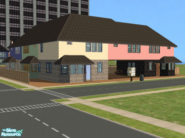 Sims 2 — Park Avenue. by luckyoyo — Each Apartment has 2 bedrooms and 1 and a half Bathrooms, Kitchen, Dining Room and