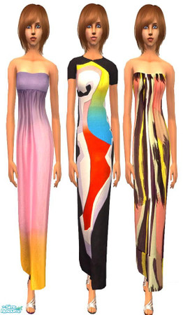 Sims 2 — Long Dresses by irene_busy — This set has 3 long dresses.