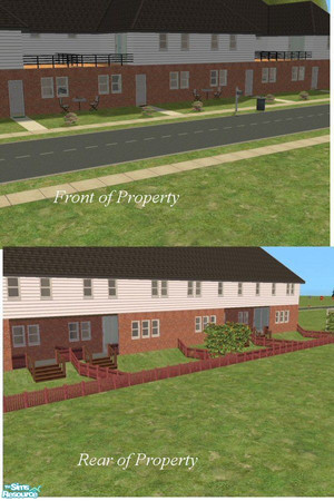 Sims 2 — East Terrace by gil_shalos — A row of 4 3/4 bed houses. Downstairs is a large kitchen and dining rm, 2 bathrms,