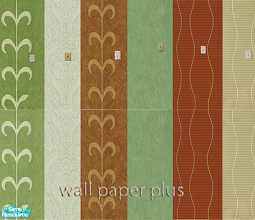 Sims 2 — openhouse Wall Cover PLUS by openhousejack — twelve varied wall papers. Some with light switch some without. the