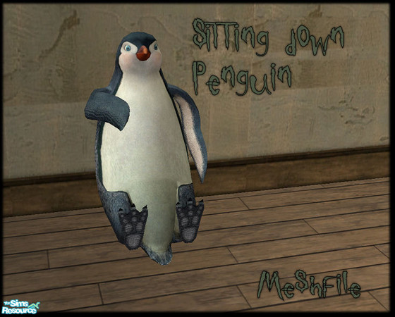 Sims 2 — Sitting down Penguin by JenniferNine — Like Penguins? Here are 2 sculptures for you. One is sitting down and the