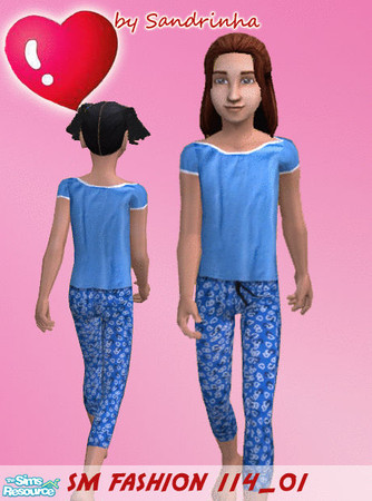 Sims 2 — SM Fashion Set 114 _01 -  Pjs for Girls by sandrinha — One of three pjs for your Sim little girls! Enjoy! :)