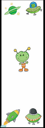 Sims 2 — \'My Little Alien\' Bedroom Collection - White Wallpaper by shadow66 — From my \'My Little Alien\' Bedroom