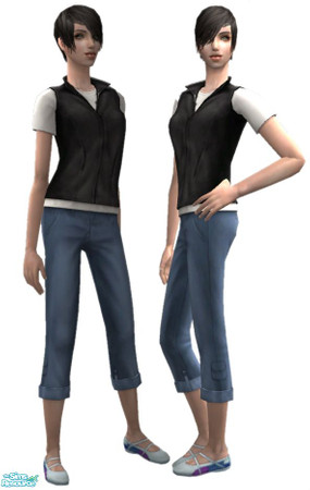 Sims 2 — Camp Set for Adults - Black by Grizzelda — This outfit works for Young Adults, Adults, Elders, and it works for