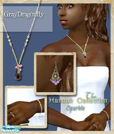 Sims 2 — The Hannah Collection - Sparkle by GrayDragonfly — Full jewelry set includes earrings, a necklace, a bracelet,