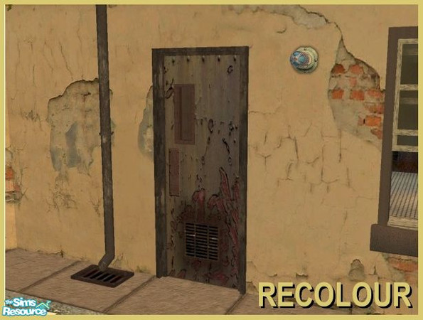 Sims 2 — Industrial Doors - Corroded Green Recolour by Cyclonesue — A badly corroded green door. Don\'t forget to