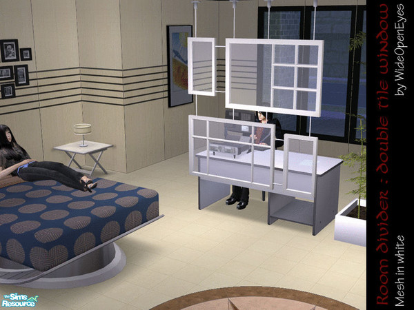 Sims 2 — Room Divider - Double Window White by wideopeneyes — A room divider made of windows hung from the ceiling. This