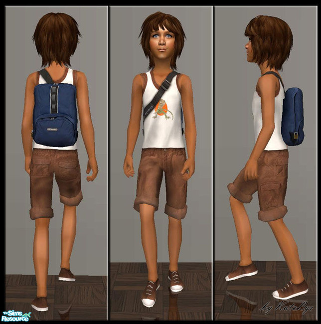 The Sims Resource - Back to school - Blue backpack