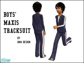 Sims 2 — Boys\' Blue Maxis Tracksuit by Uma Design — Maxis tracksuits are now available for little boys!