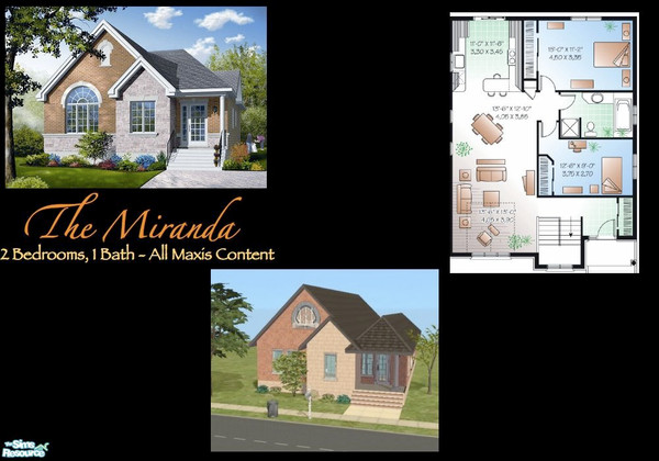 Sims 2 — The Miranda by m.jacquart — The bungalow style Miranda combines elements of traditional and european styles - 2