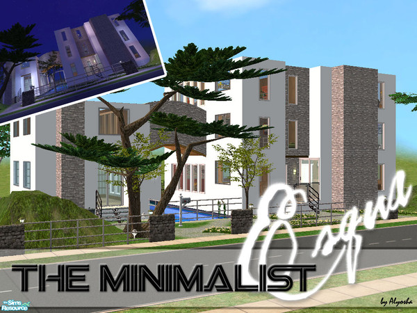 Sims 2 — The Minimalist: Esqua by Alyosha — The second lot in my Minimalist series! Fully furnished and decorated, and