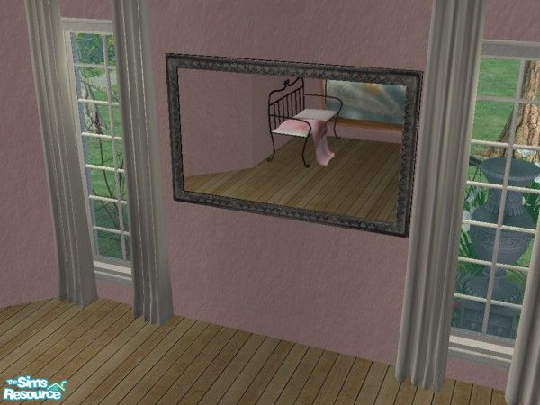 Sims 2 — MFG Jope Bedroom #9 Recolor - Satin - Mirror by mightyfaithgirl — Black recolor of jope Bedroom 9\'s mirror
