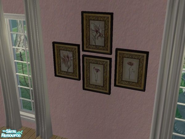 Sims 2 — MFG Jope Bedroom #9 Recolor - Satin - Paintings by mightyfaithgirl — Recolor of Around the Sims \"Barney