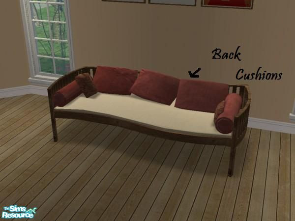 Sims 2 — MFG AMV Safari Lvgrm Recolor - RED - Sofa ( backcushions) by mightyfaithgirl — Old wood and Rust red recolor of