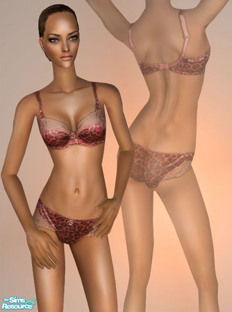 Sims 2 — Animal Print Lingerie Collection - 1st by b-bettina — Let your sim ladies connect with their wild sides in this
