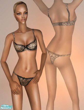 Sims 2 — Animal Print Lingerie Collection - 3rd by b-bettina — Let your sim ladies connect with their wild sides in this