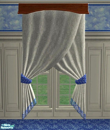 Sims 2 — Winter Blues Bedrooom - Curtains by Riverwillows — Pretty bedroom in soft, wintery blues. Meshes by Mummysim of