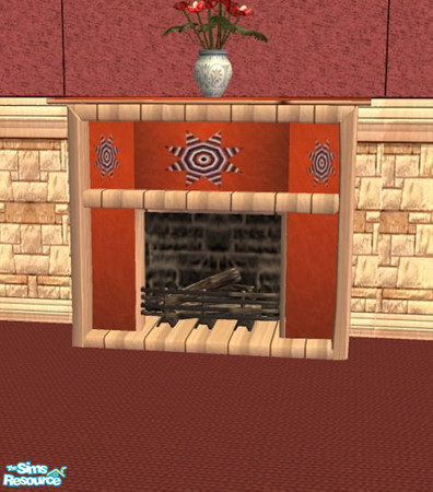 Sims 2 — Santa Fe Living Room- Star - Fireplace by ead425 — 