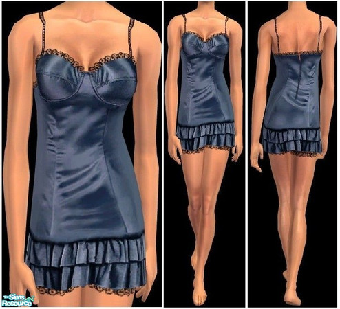 Sims 2 — JPayafpjs23 - blue by juttaponath — Silk nighties for adults and young adults. No mesh or expansion pack