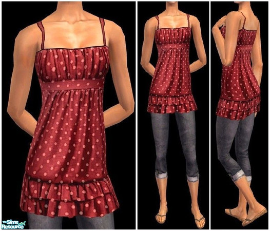 Sims 2 — JPayafdaily35 - red by juttaponath — Dress for adults and young adults. No mesh or expansion pack required.