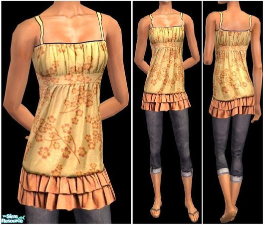 Sims 2 — JPayafdaily34 - yellow by juttaponath — Summer dress for adults and young adults. No mesh or expansion pack