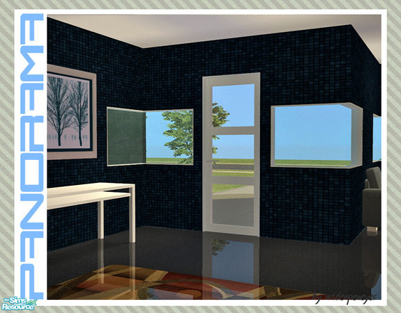 Sims 2 — Panorama Middle - Single Right Corner by wideopeneyes — This set of windows will create a row of windows along