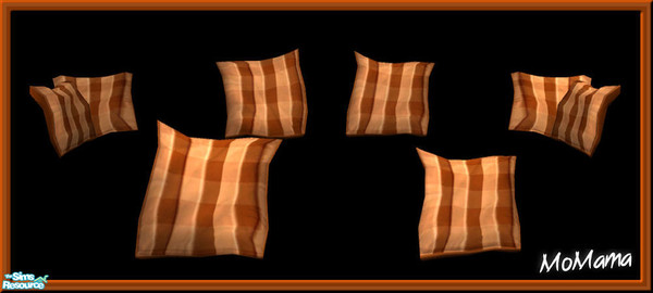 Sims 2 — NK Floppy Cushions Plaid Peachy Brown by MoMama — Peach N Brown plaid cushions with a Peachy Brown back.