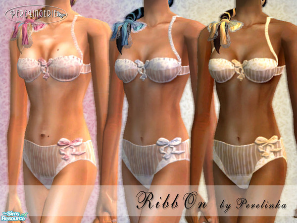 Sims 2 — RibbOn by perelinka — Sweet lingerie with ribbons. Translucent fabric in 3 shades.