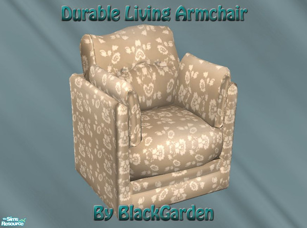 Sims 2 — Durable Living Armchair by BlackGarden — This is an armchair using the repository technique to match the Maxis