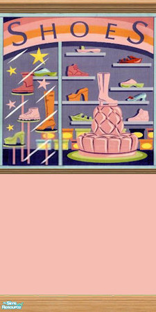 Sims 2 — Going Shopping - Shoes by Cerulean Talon — Whether for a shop or your teen or child\'s room, this wallpaper will
