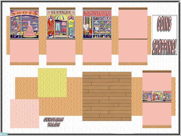 Sims 2 — Going Shopping by Cerulean Talon — Whether for a shop or your teen or child\'s room, this wallpaper, carpet and