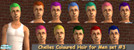 Sims 2 — Chelles Male Coloured Hair Set 3 by Rogue4378 — Twelve recolours of a Maxis hair for your enjoyment. Comes in