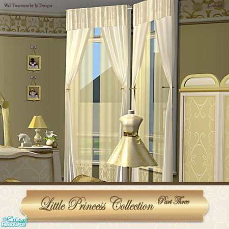 Sims 2 — Little Princess Bedroom Curtain Cream Recol by Cashcraft — A recolor of the Little Princess Bedroom collection