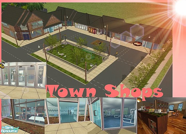 Sims 2 — Town Shops by SkylaneRose — Tired of your sims going to different lots all the time just to get a few