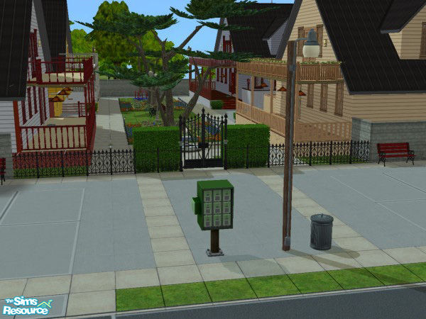 Sims 2 — Parque Amora by LornaDannan — Four House around the gardem. Two bedrooms, kitchen, dinneroom, two baths.