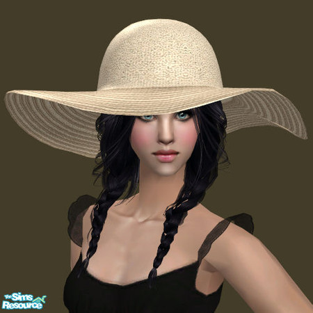 Sims 2 — Floppy Summer Hat - Cream by Elena. — 