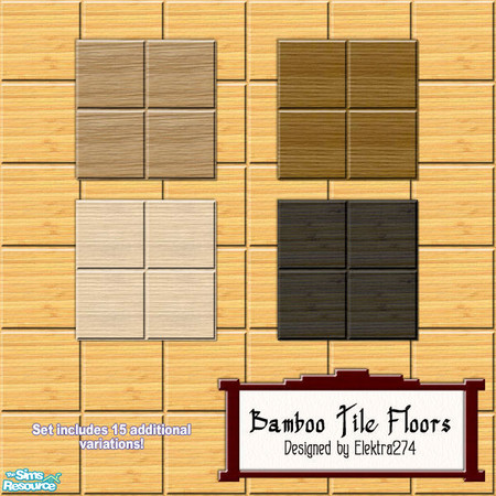 Sims 2 — Bamboo Tile Floors by elektra274 — A collection of 20 wooden tile floors.